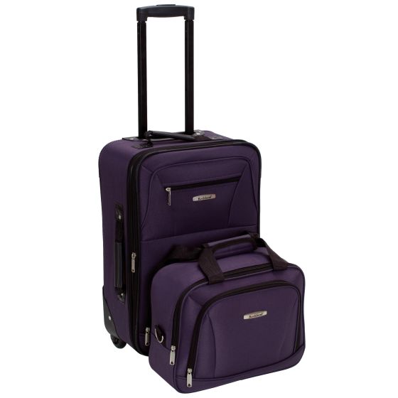 2 pc. Expandable Lightweight Carry-on Luggage Set - Purple
