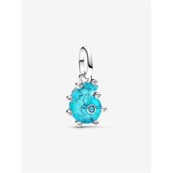 Blue Murano Glass Sea Snail Dangle Charm