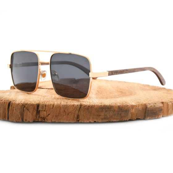 Quadra - Square Blueblockers & Polarized Wooden Sunglasses Polarized - Oliver Green