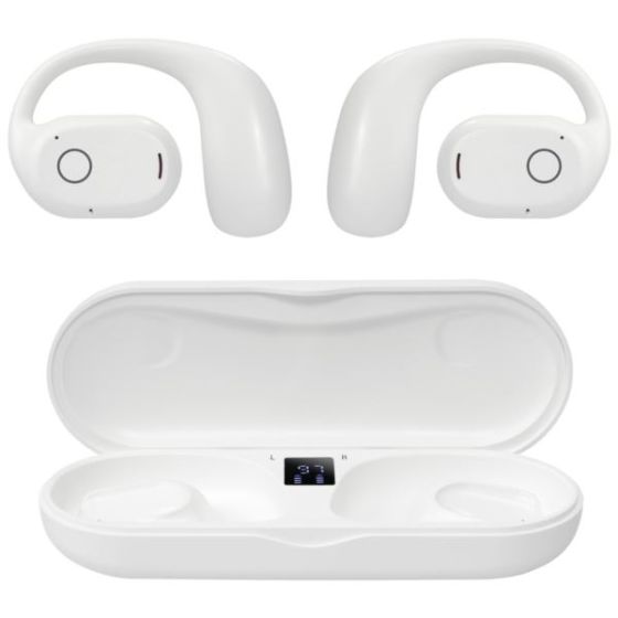 iLive Clear Truly Wireless Open Ear Earbuds w/Charging Case - White