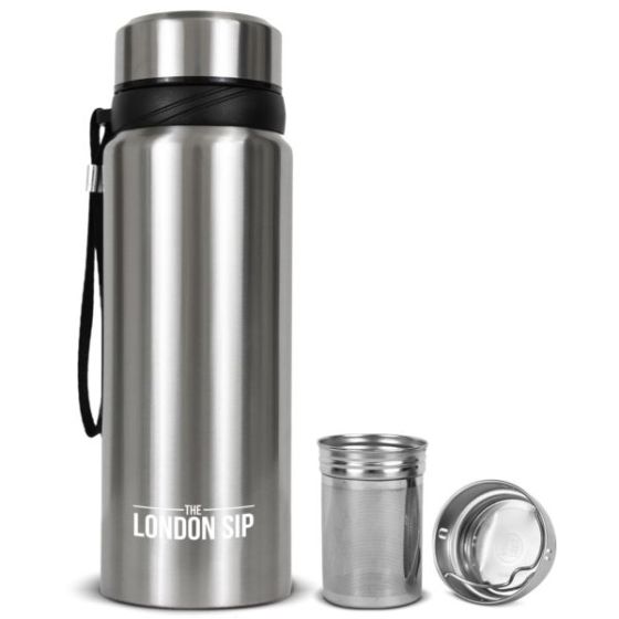 London Sip - 25oz Tea Infuser Bottle, Silver