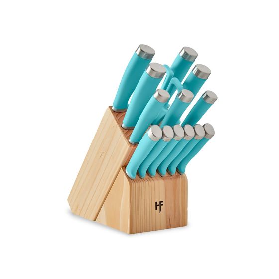 15pc Epicure True Aqua Knife Block Set