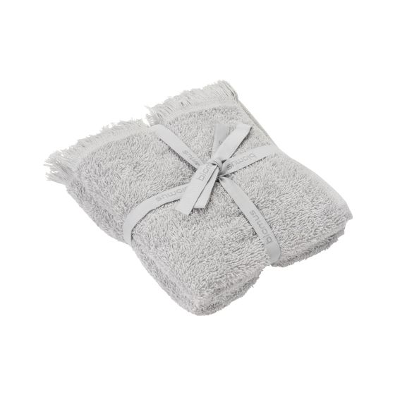 FRINO 2 Fringed Organic Cotton Terry Guest Hand Towel Set