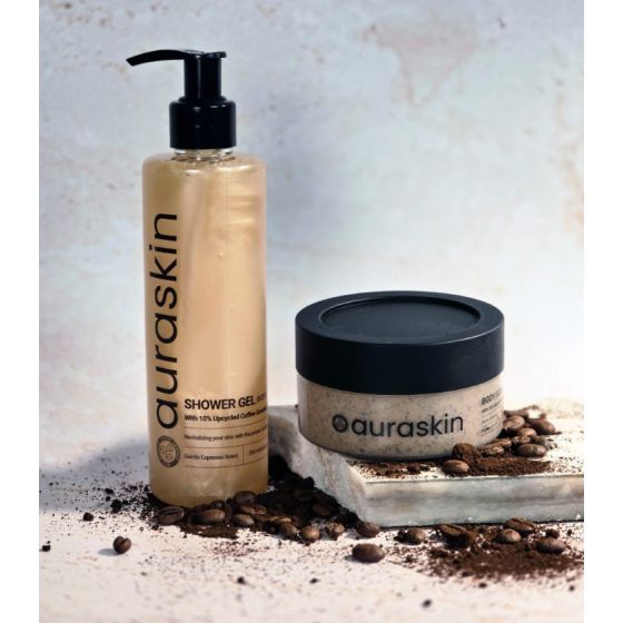 Auraskin Shower Gel Espresso 250ml + Body Scrub Espresso 200ml