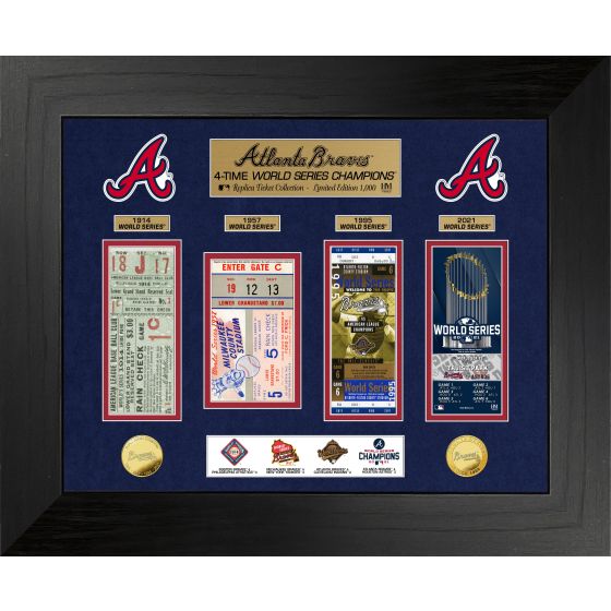 Atlanta Braves 4-Time World Series Champions Gold Coin & Ticket Collection