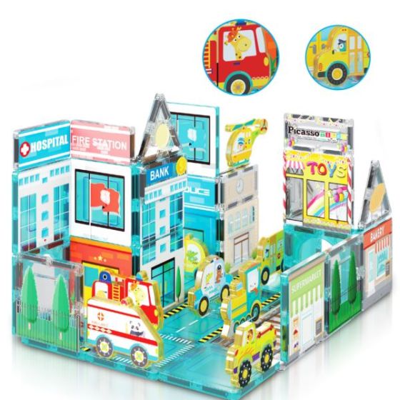 Metro City Magnetic Building Block Tiles
