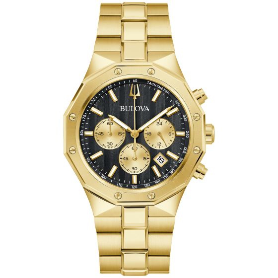 Men's Prestige Stainless Steel Bracelet watch, Black dial