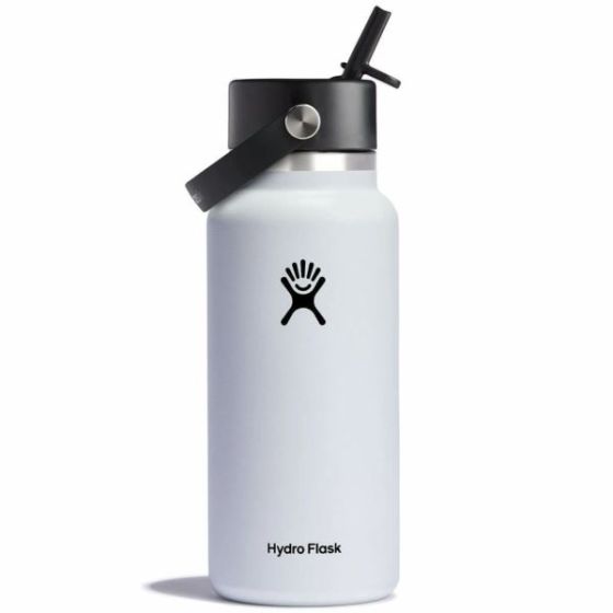 32 oz. Wide Mouth Bottle w/Flex Straw Cap - White