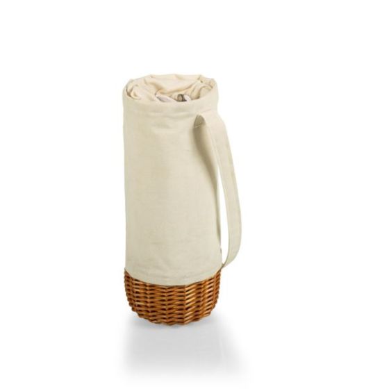 Malbec Wine Bottle Basket - Beige Canvas