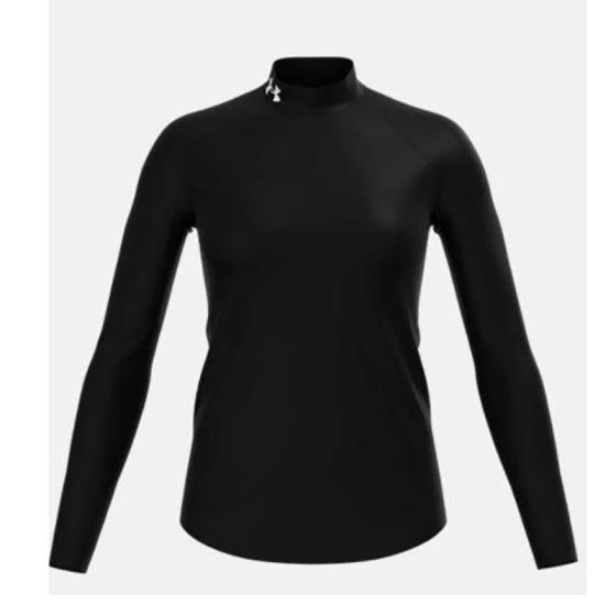Womens UA Authentics Mock Neck-Black-LG