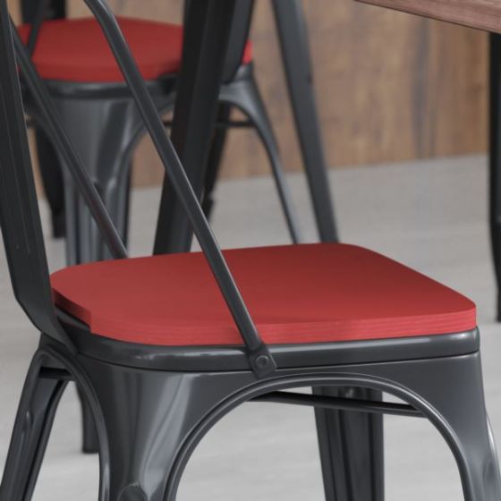 4PK Red Poly Resin Seats for Stools & Chairs