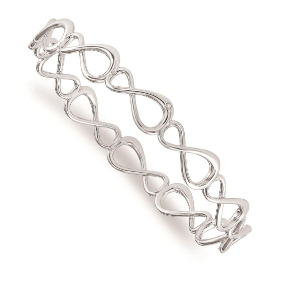 SS White Ice 0.01ct Diamond Infinity Bangle