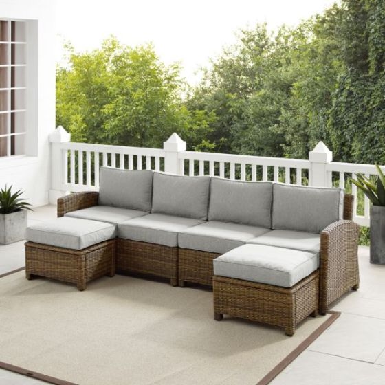 Bradenton 4Pc Wicker Outdoor Sectional Patio Furniture Set
