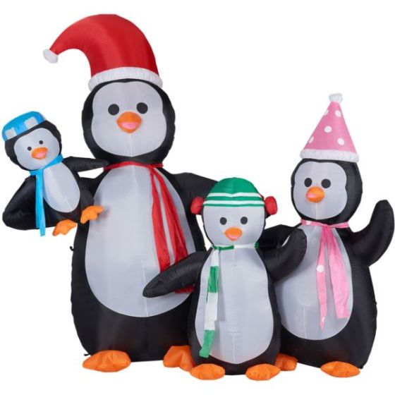 10-Ft. Tall Penguin Family, Prelit Outdoor Christmas Inflatable with Storage Bag