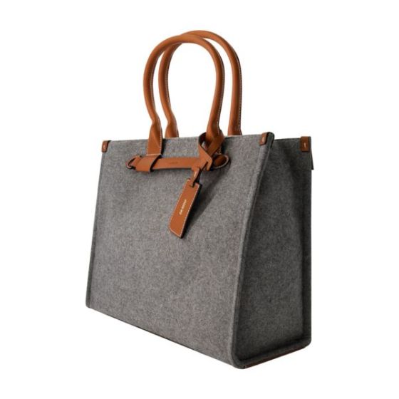 Structured Grey Felt Tote