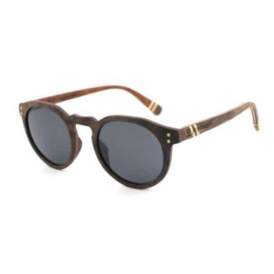 Sinclair  Burl Walnut Round Wooden Sunglasses