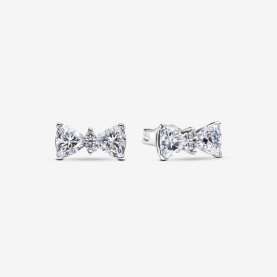 Sparkling Bow Stud Earrings