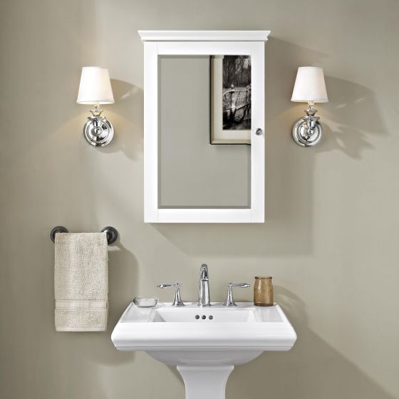 Lydia Mirrored Wall Cabinet In White
