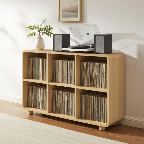 Zoe 6 Cube Record Player Stand With Vinyl Storage