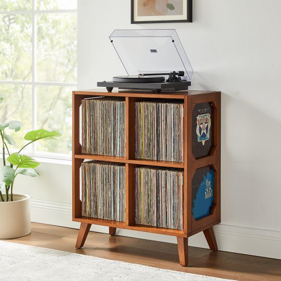 Asheville 4 Cube Record Player Stand Wth Vinyl Storage