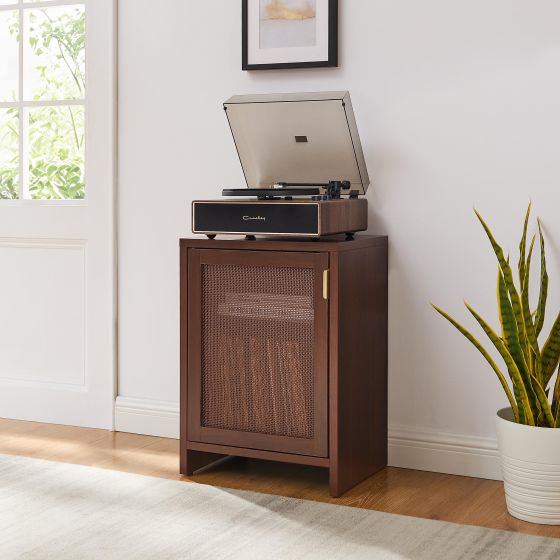 Kenji Small Record Player Cabinet With Vinyl Storage