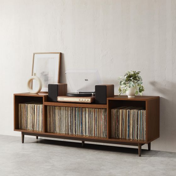 Eugene Record Player Stand With Vinyl Storage