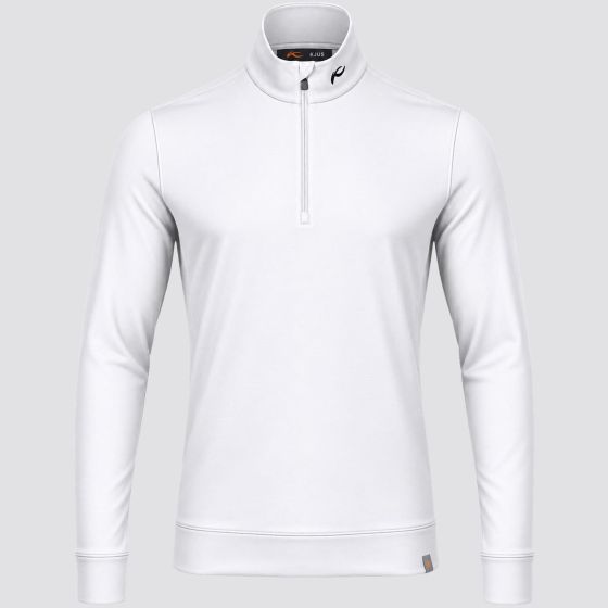 KJUS Men's Hollow Pima Half-Zip-White-2X