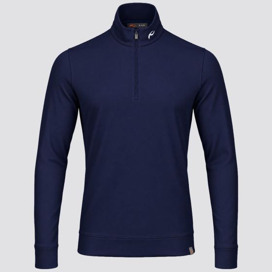 KJUS Men's Hollow Pima Half-Zip-Atlanta Blue-LG