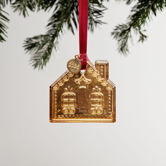 2025 Annual Holiday Ornament Gingerbred House 21K Gold