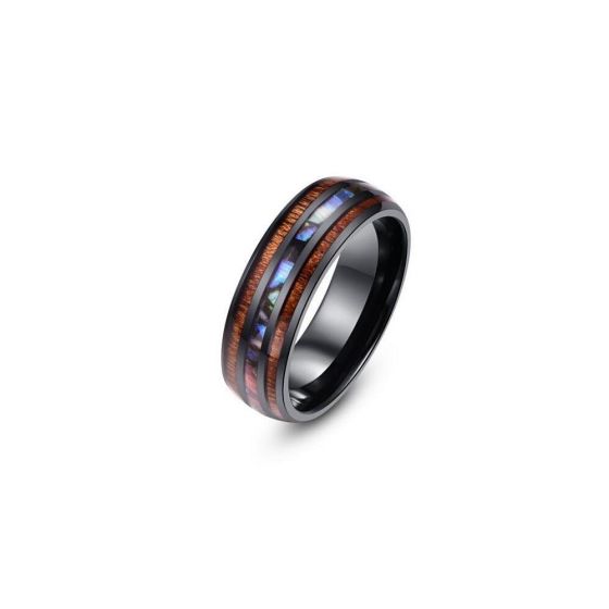 Phoenix - Stainless Steel, Sea Shell, & Koa Ring Size 10