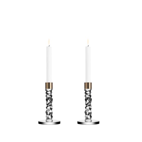 Carat Candlestick Pair Small Brass