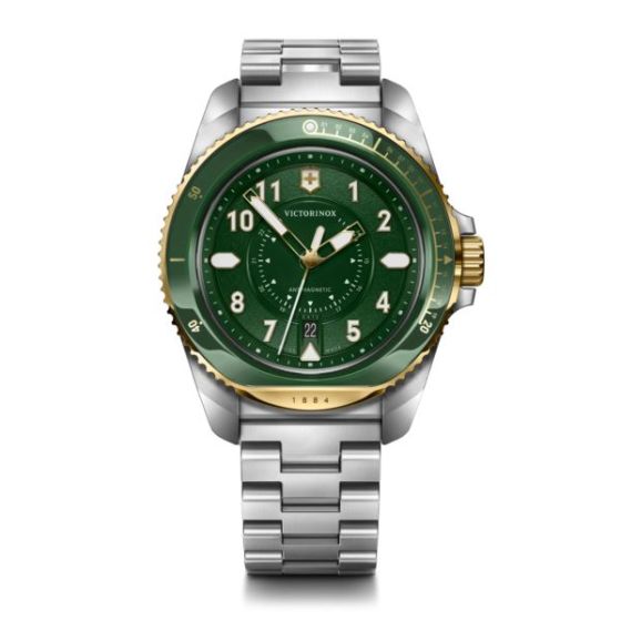 Journey Quartz 43mm, Silver/Gold Stainless Steel Case, Green Dial, Stainless Steel Bracelet