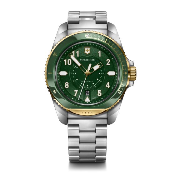 Journey Quartz 43mm, Silver/Gold Stainless Steel Case, Green Dial, Stainless Steel Bracelet