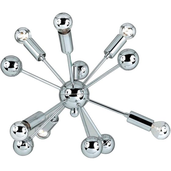 Supernova 6-Light Mini Chandelier for Hardwire or Plug-In Installation in Chrome