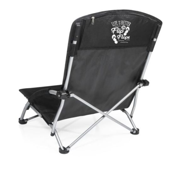 Beach Sayings - Tranquility Chair - Black, Life is Better in Flip Flops
