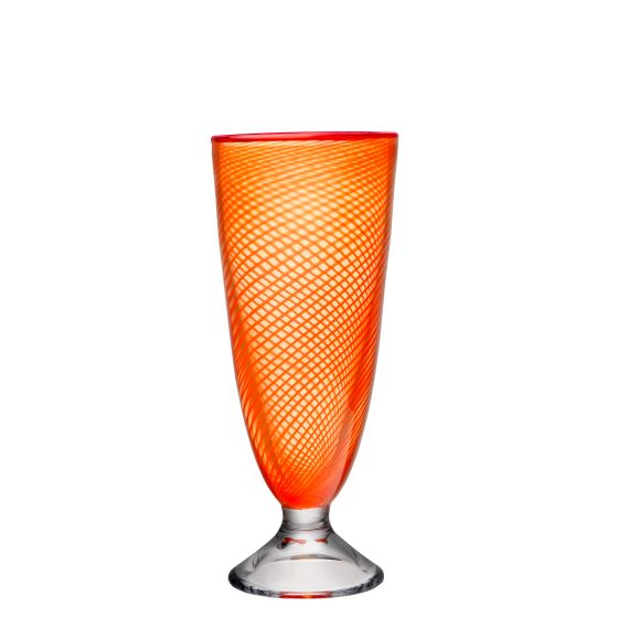Red Rim Vase (footed, orange)