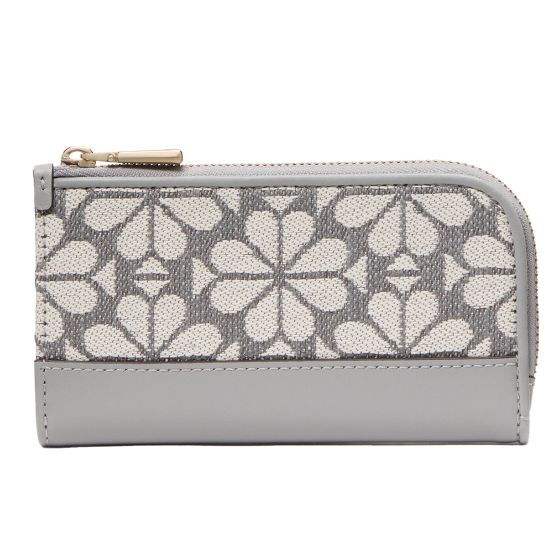 Devin Spade Flower Jacquard Small Slim Bifold Wallet - Grey Multi
