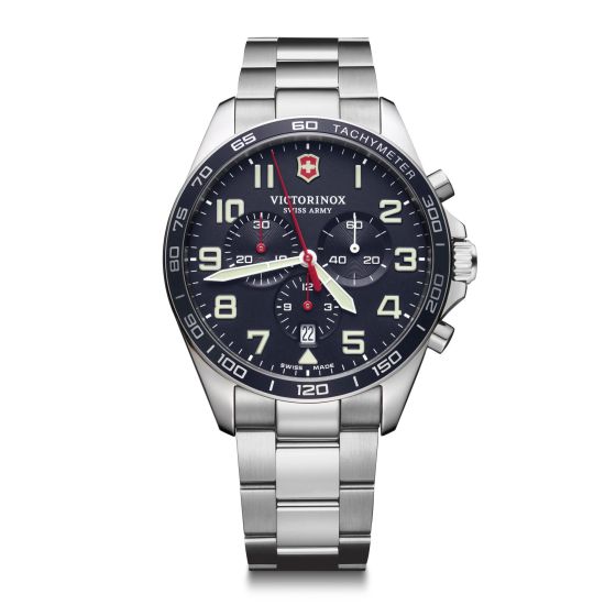 Fieldforce Chrono, 42mm, Blue Dial, Silver Stainless Steel Bracelet