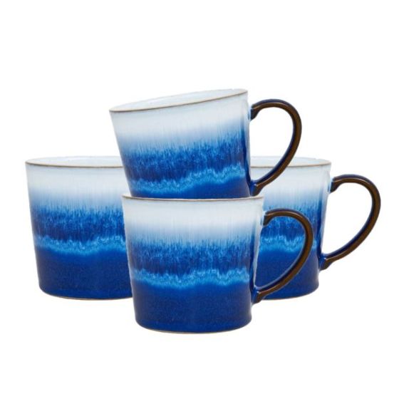Denby Blue Haze Coupe Set of 4 Mugs