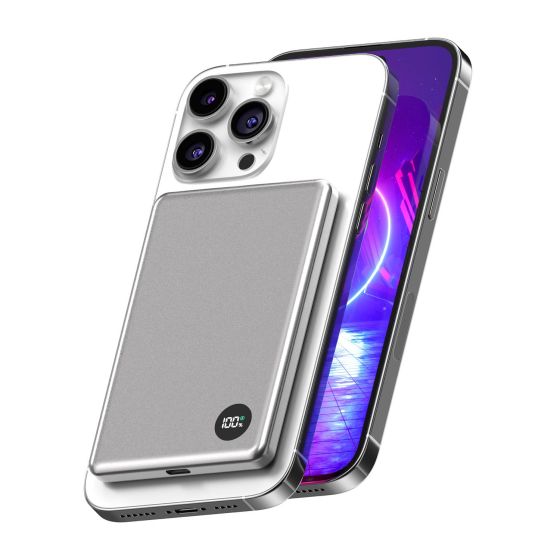 EliteMag 5K LCD Slim - Magnetic Wireless Battery Pack for iPhone - 5,000mAh