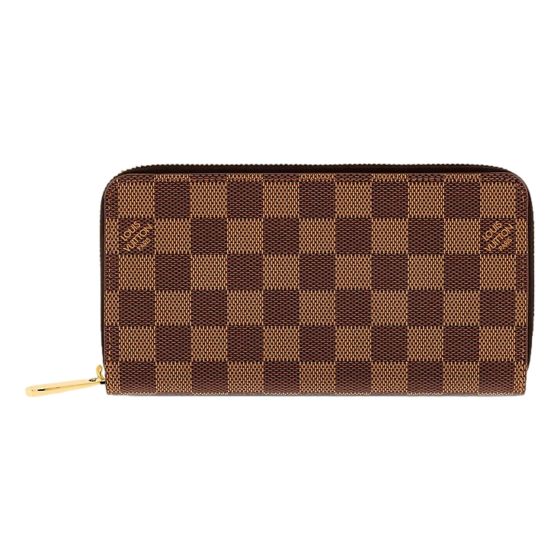 Louis Vuitton Zippy Damier Ebene Brown Canvas Leather Wallet