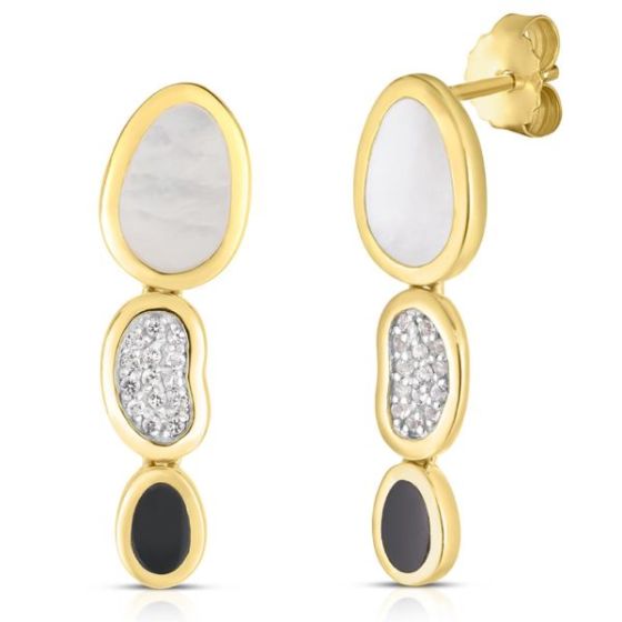 Mother of Pearl and Onyx Earrings