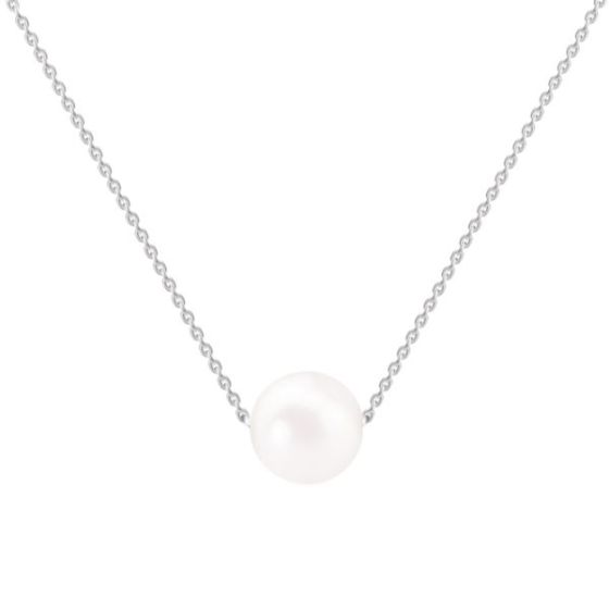 Sterling Silver Simulated Pearl Necklace