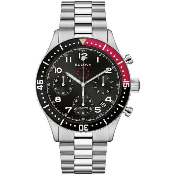 Men's Marine Star Heritage Stainless Steel Bracelet watch, Black dial