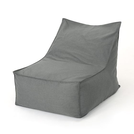 Outdoor Water-Resistant Fabric Bean Bag Lounger - Dark Gray