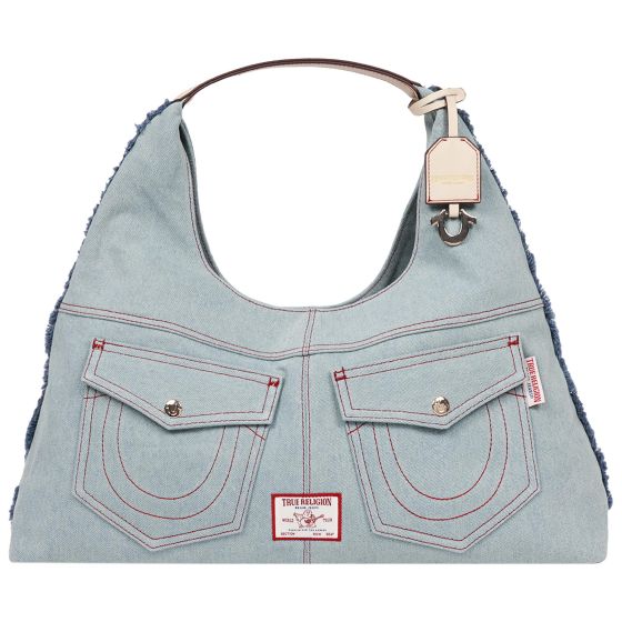 Relaxed, iconic, and unmistakably True Religion. The Arden Contrast Stitch Hobo delivers effortless style with a soft, slouchy silhouette crafted in light-wash denim and finished with bold contrast stitching. Designed to stand out, this hobo features over