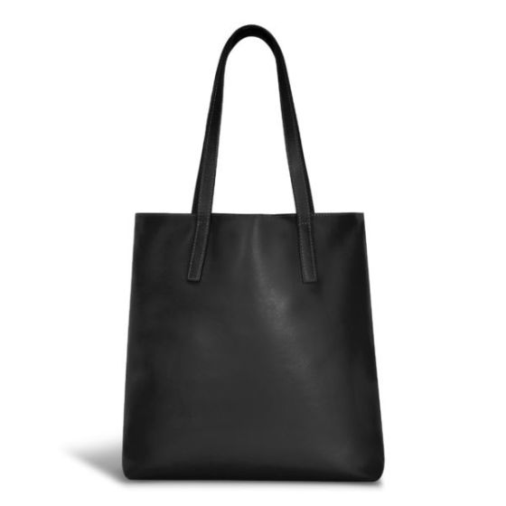 Onyx Leather Vertical Tote Size 16