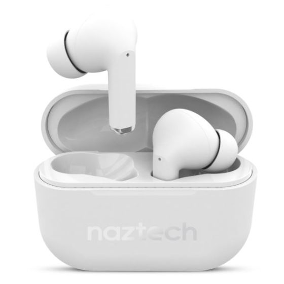 Naztech Xpods PRO True Wireless Earbuds with Wireless Charging Case White