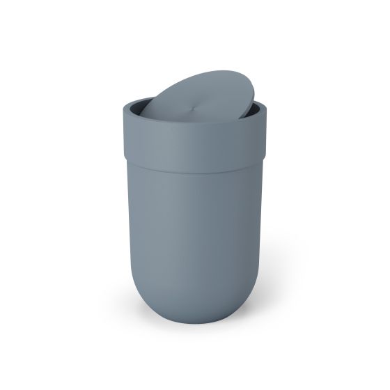 Touch Waste Can W Lid  Slate Blue