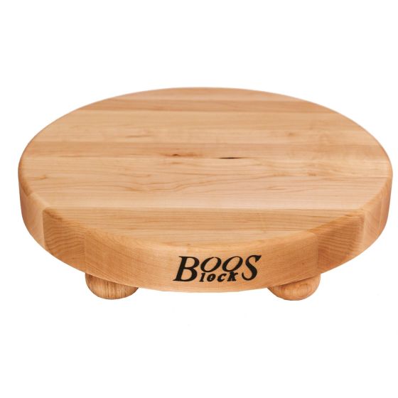 Maple Round Cutting Board with Bun Feet, 12'' x 1.5''